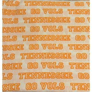 Vintage 6 continuous yards TENNESSEE GO VOLS UT UofT cotton fabric QUILTING